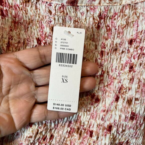 Anthropologie Another Love Smocked Floral Mini Dress XS New Coquette Romantic‎ - Picture 6 of 7